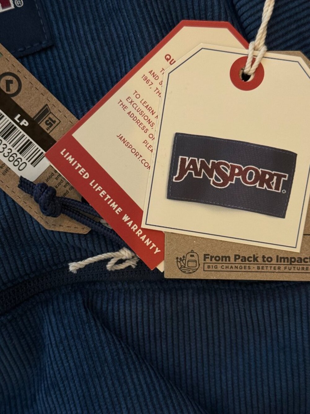JanSport - Cross Town Plus Remix 17" Backpack -  Navy Blue, laptop case - Picture 6 of 11